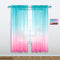 Pink and Green Curtains for Mermaid Bedroom Decor Set of 1 Sheer Panel Rod Pocket Gradient Ombre Mermaid Curtains for Girls Room Little Kids Princ...