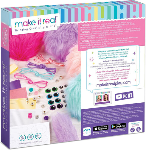 Make It Real DIY Cuddle Mob Kit - Create 4 Adorable Pom Pom Characters with 36 Pieces - All-in-One Arts & Crafts Set for Tweens & Girls - Fun, Ski...