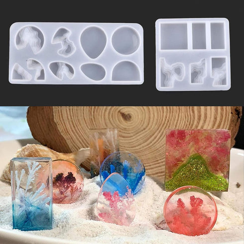 Island Resin Pendant Molds, (4 Pack) Ocean Themed Style Silicone Epoxy Molds for DIY Jewelry Pendant Necklace Keychain Jewel and Resin Crafts...