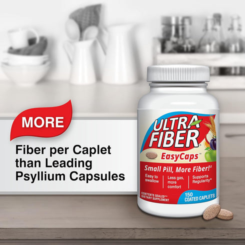 Caplets - The Small Pill with More Fiber - Fiber Support for Regularity – 150ct...