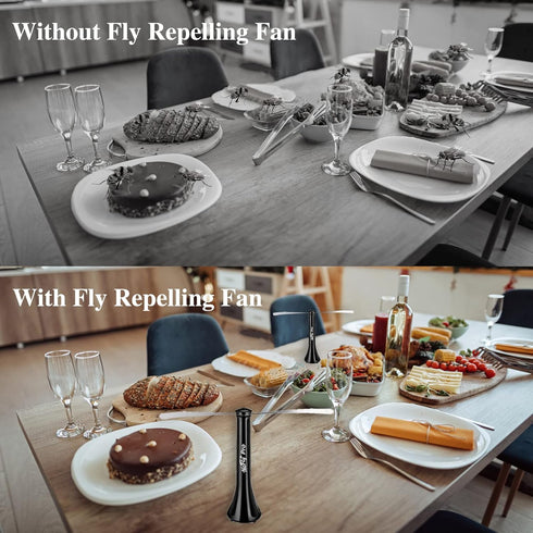 Nofly Pro Fly Fans for Tables 4 Pack for Outdoor or Indoors USB or Batteries Powered Fly Repellent Swatter Fan, Shoo Away Fly Bug Fan for Picnic, ...