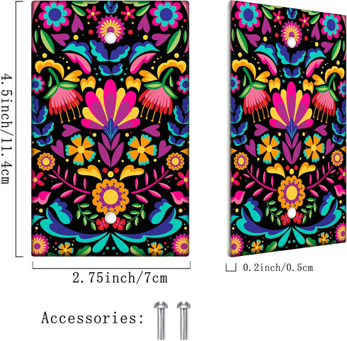 Mexico Light Switch Cover Decorative One Gang Blank Wall Plate Cover Talavera Light Switch Plate Mexican Wall Decor Decorative Wall Plates for Hom...