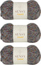 3 Skeins of Sensy Tweed Yarn, 3.5 oz, 214 Yards, Gauge 4 Medium (Gray)...