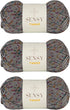 3 Skeins of Sensy Tweed Yarn, 3.5 oz, 214 Yards, Gauge 4 Medium (Gray)...