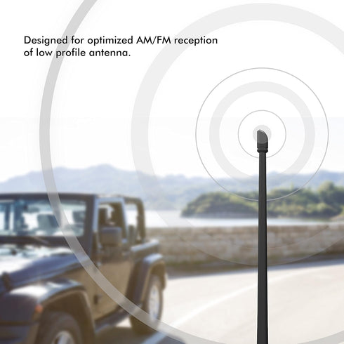 RYDONAIR Short Antenna Compatible with Jeep Wrangler 2007-2025, Internal Copper Coil for Enhanced Reception, 13 inches Flexible Rubber Antenna Rep...