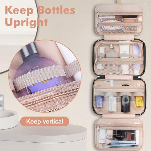 Wedama Toiletry Bag for Women, Medium Cosmetic Travel Bag, Hanging Toiletry Bag for Bathroom, Thickened PVC Waterproof Makeup Bag, Toiletries Bag ...