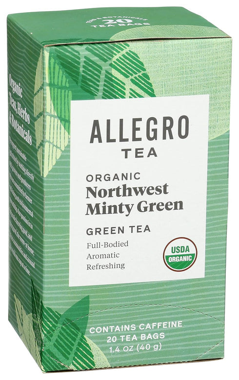 Allegro Tea, Organic Northwest Minty Green Tea Bags, 20 ct...