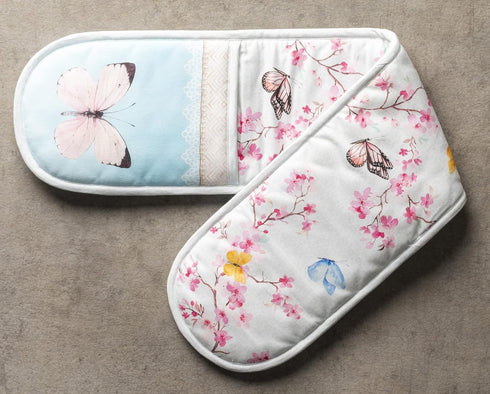Maison d Hermine Blossom in Spring 100% Cotton Easter Double Oven Glove with Loop Heat Resistant for BBQ | Cooking | Baking | Grilling | Microwave...