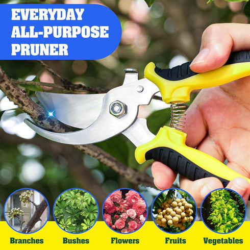 4 Pack Garden Pruning Shears, Stainless Steel Garden Shears, Gardening Shears, Garden Scissors, Garden Clippers, Pruning Snips, Pruning Shears for...