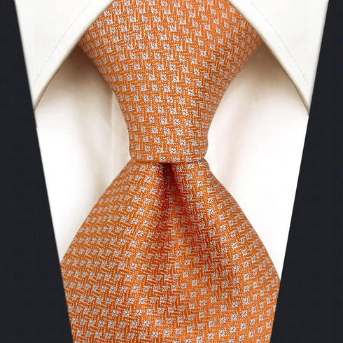 S&W SHLAX&WING Mens Ties Set Solid Color Neckties for Men Orange Skinny Necktie with Pocket Square Set...