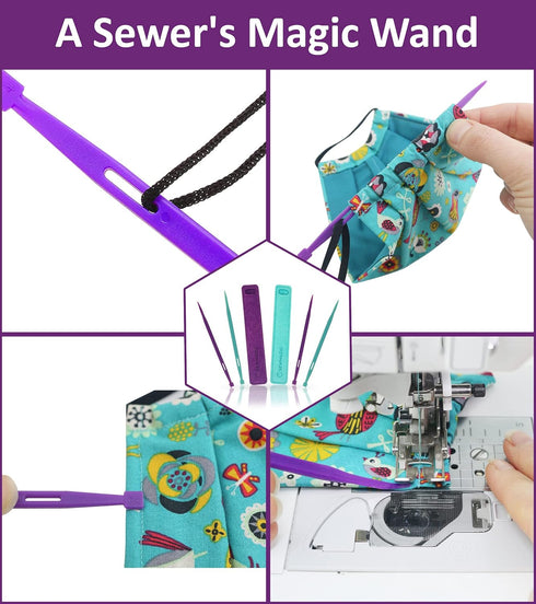 That Purple Thang (4 Pieces- 2xPurple, 2xGreen) Plus 2 Felt Storage Pouches - A Sewers Magic Wand for Sewing...