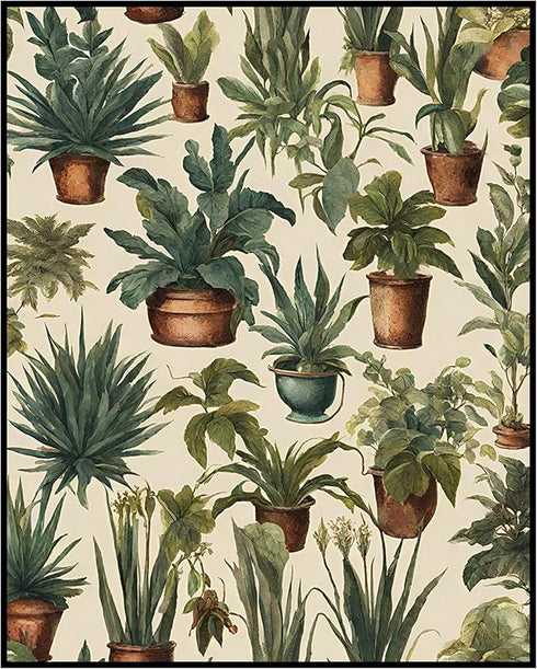 Posterizer 1 pcs-plants and pots-minimalist cute poster 4-Floral & Botanical Art-GIft for Men Women Teens-Living Room Bedroom Decor- unframed wall...