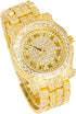 Techno Pave Mens 45mm Iced Diamond Roman Dial Watch...