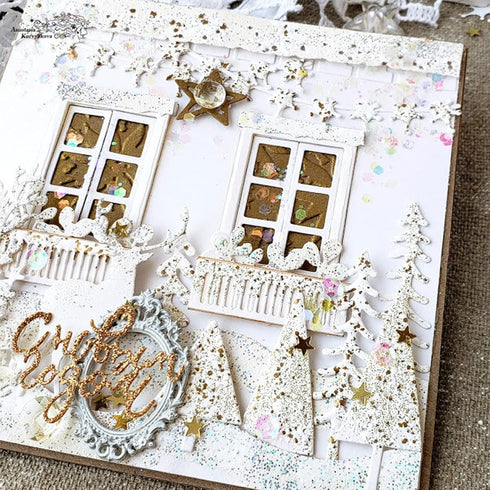 Door Window Cutting Die Cuts, DIY Crafts Template Door Window Scrapbook Cards Cutting Dies Cut Stencils for DIY Embossing Card Making Decorative P...