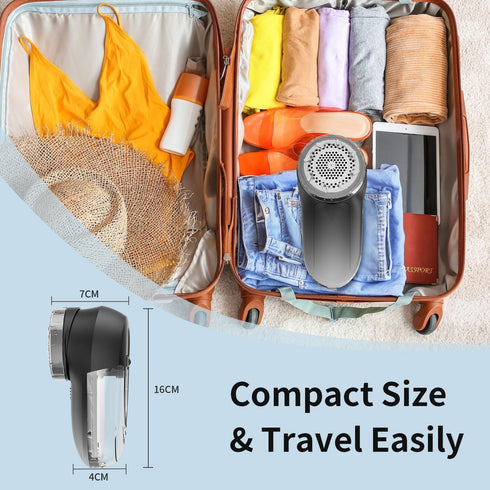 Fabric Shaver & Lint Remover, Electric Fuzz Remover, AC Adapter or Battery Operated Sweater Shaver, 3 Shave Heights - Removes Clothes Fuzz, Lint B...