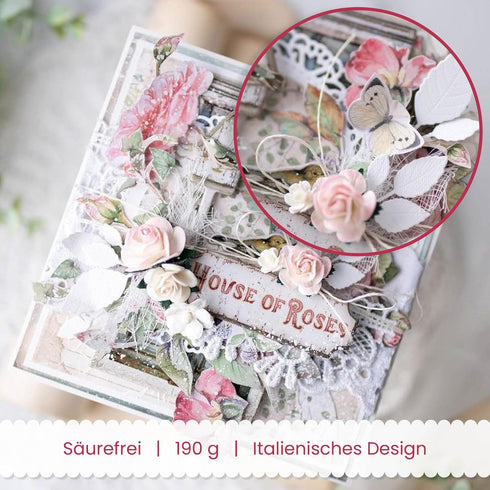 STAMPERIA INTERNATIONAL, KFT Scrapbooks Paper Pad 8X8 10PK HOUSE ROSE, 20.3 x 20.3 (8'' x 8''), Multicoloured...