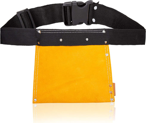 LAUTUS Suede Tool Bag & Adjustable Poly Web Belt | 5 Pockets | Leather Hammer Holder| Tape Measure Holder| Construction Grade|...