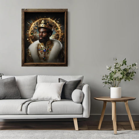 Posterizer 1 pcs-Abstract African King-chic motivating home decor-Afro-American Art Collection-Men's Art Collection-Decor for Game Room or Man Cav...