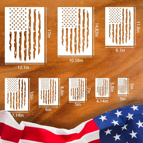Large American Flag Stencil Star Stencils for Painting 50 Stars Military Template for Flag Patriotic Wood Burning Stencils for Spray Painting on S...