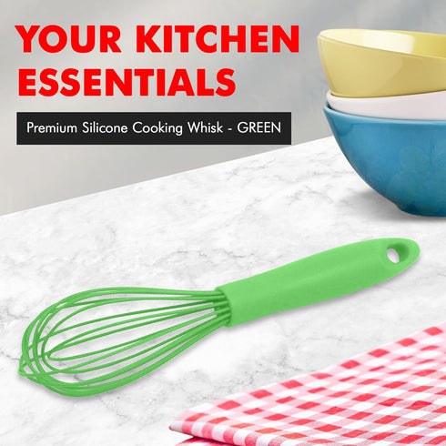 Chef Craft Premium Silicone Wire Cooking Whisk, 10.5 inch, Green...