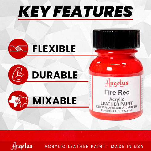 Angelus Acrylic Leather Paint, 1 Fl Oz (Pack of 1), Fire Red...