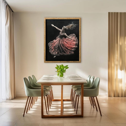 Posterizer 1 pcs-art of a woman with wavy dress floating -2-Fantasy & Fiction Art Gift for Men Women Entrepreneur Teens Decor for Home & Office-...