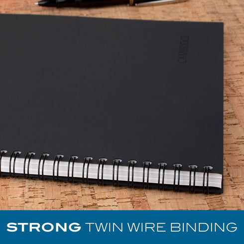Cambridge Notebook, Business Notebook, 7-1/4" x 9-1/2", 80 Sheets, Ruled, Action Planner, Flexible Cover, Wirebound, Gray (06122)...