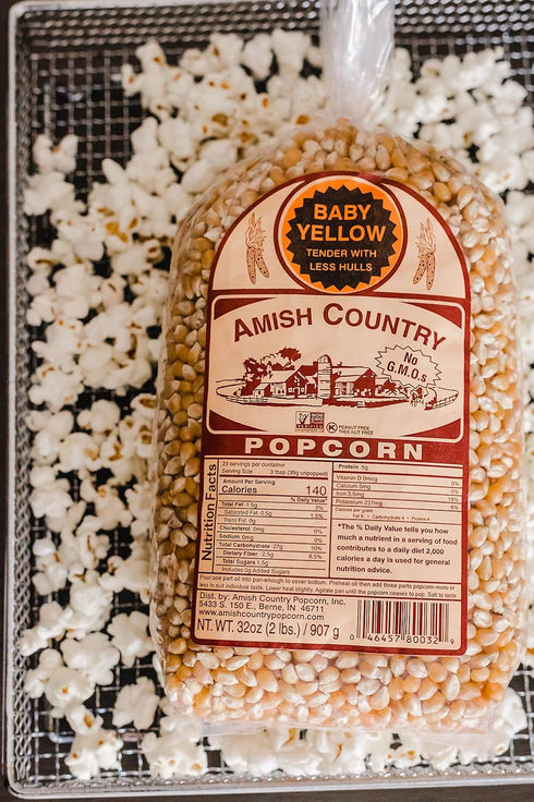 Amish Country Popcorn | 2 lb Bag | Baby Yellow Popcorn Kernels | Old Fashioned, Non-GMO and Gluten Free (Baby Yellow - 2 lb Bag)...