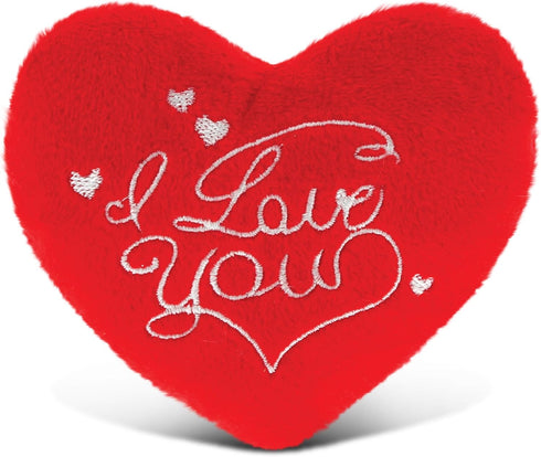 DolliBu Cute Stylish Red Heart “I Love You” Valentines Holiday Message Soft Plush Cushy Doll Huggable Decorative Stuffed Toy for Kids Toddlers Gif...