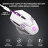 White Bluetooth Mouse, Rechargeable USB Wireless and BT5.0/3.0 Dual Mode Mouse with RGB Light, Side Buttons, 2400 DPI, Ergonomic Cordless Computer...