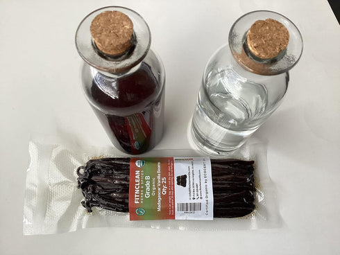 25 Organic Madagascar Vanilla Beans Grade B. Certified USDA Organic. 5"-7" Bulk by FITNCLEAN VANILLA| Bourbon Whole NON-GMO PODS....