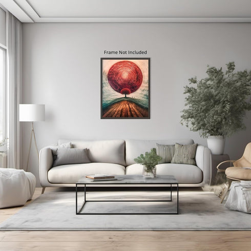 Posterizer 1 pcs-surrealism serene scene in alien planet with red sun 2-Abstract & Modern Art-Landscape & Nature Art-Gift for Men Women Entreprene...