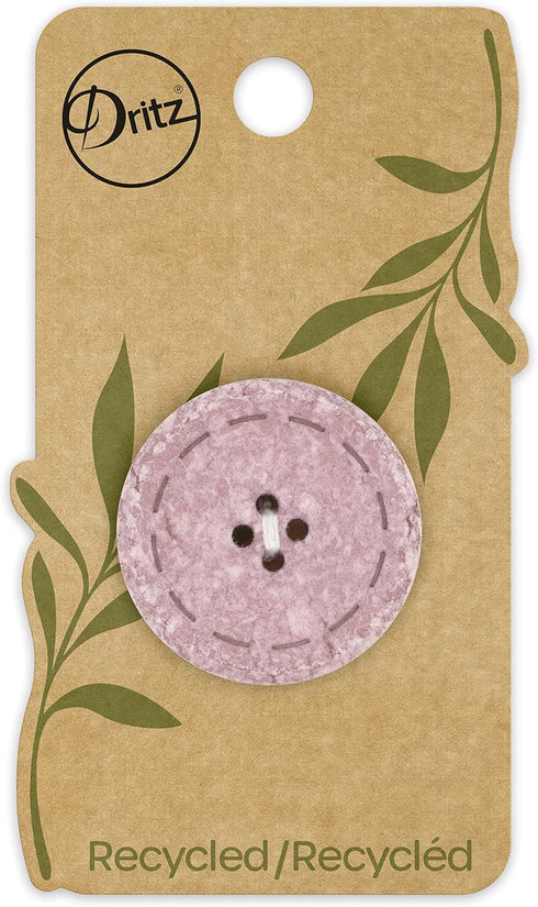 Dritz Round Stitch, 30mm, 3 Recycled Cotton Buttons, 30 mm, Mauve 3 Count...