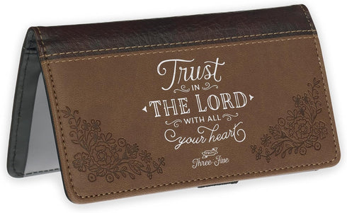 Christian Art Gifts Inspirational Vegan Leather Checkbook Cover for Women & Men: Trust in The Lord Encouraging Scripture, Money Holder Duplicate C...