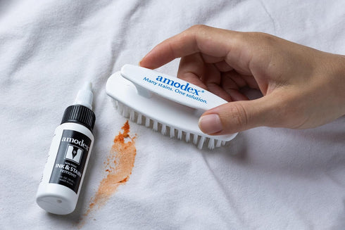 Amodex Laundry Brush for Stains on Clothes, Use with Amodex Stain Remover to Remove Ink, Sharpie, Makeup, and More, Soft Bristled Brush for Stain ...