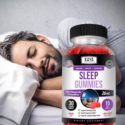 Kaya Naturals Organic Sleep Gummies (26mg) | Health Supplement for Adults | Vitamin B6 and Melatonin Gummies | Gummy Vitamins for Women and Men | ...