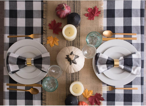 DII Jute Burlap Collection Kitchen Tabletop, Table Runner, 14x72, Middle Stripe Gray...