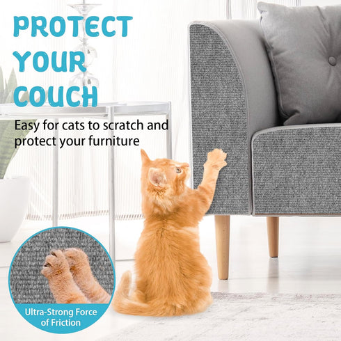 Climbing Cat Scratcher Mat Trimmable Cat Scratching Post Carpet 78.7’’x15.8’’ Self Adhesive Carpet Mat Pad Replacement for Cat Tree Shelves Post C...