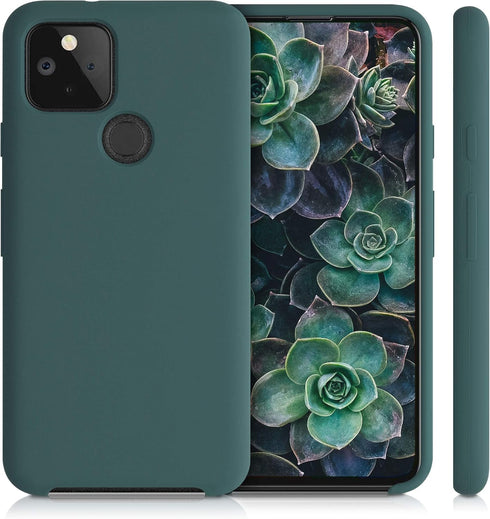 kwmobile Case Compatible with Google Pixel 5 Case - TPU Silicone Phone Cover with Soft Finish - Blue Green...