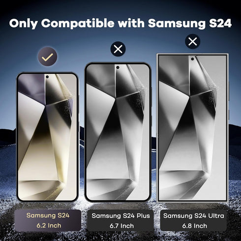 AACL 2 Pack for Samsung Galaxy S24 Screen Protector Tempered Glass 9H Bubble Free Fingerprint Unlock Compatible Case Friendly Anti Scratch Durable...