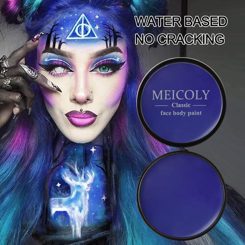 MEICOLY Blue Face Body Paint,30g/1.05oz Water Based Washable Full Body Paint for Adult and Kids,Dark Blue Single Face Painting for Adults, SFX Smu...