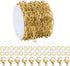 16.4 Feet Gold Plated Stainless Steel Chain Bulk Flat Paperclip Link Chains 5x10mm Jewelry Chain Roll with Jump Rings Lobster Clasps Oval Cable Ch...