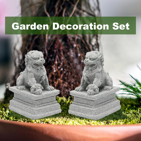 Asian Foo Dogs Lion Stone Statue,Pet Fish Tank Decor Mini Aquarium Decoration,Landscape Ornaments Accessories (Large)...