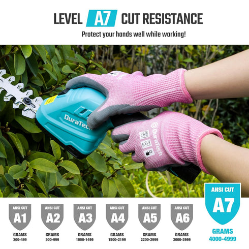 DURATECH A7 Cut Resistant Work Gloves, Sandy Nitrile Coated Palms, Lightweight Cut Proof Gloves with Touch-Screen Compatiblility, Safety Gloves fo...