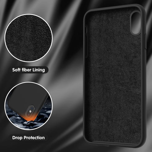 OuXul Case for iPhone X/iPhone Xs Case Liquid Silicone Gel Rubber Phone Case,iPhone X/iPhone Xs 5.8 Inch Full Body Slim Soft Microfiber Lining Pro...