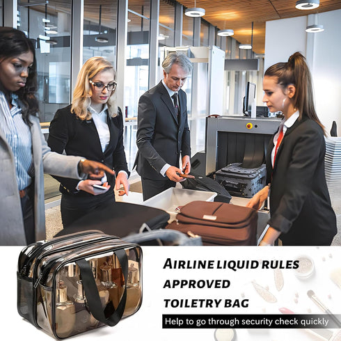 WEISIPU Large Waterproof Clear Travel Bag for Toiletries - Transparent Makeup Bag with Double Zipper Design - TSA Compliant Carry-On for Men and W...