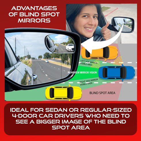 Blind Spot Convex Car Mirror: Rear view | Rearview Mirror Accessories for Car Interior - Women and Men Use Our Automotive Blindspot Mirrors for La...