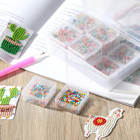 Blulu 12 Pieces Plastic Clear Storage Box Organizer with snap-tight closure latch Mini small Storage Containers Cases with Hinged Lid Hobby Modula...