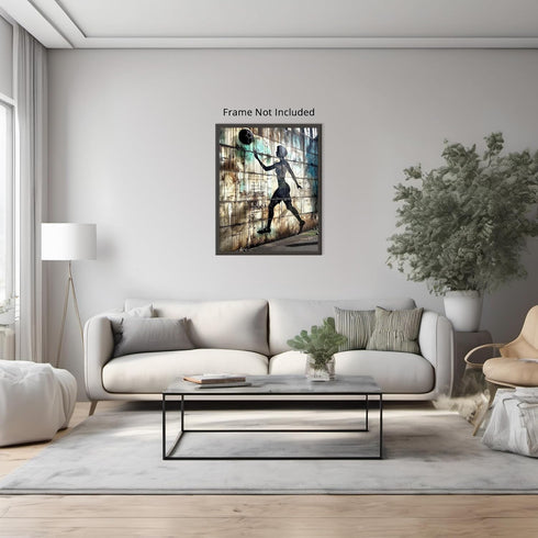 Posterizer 1 pcs-street art graffiti paint-football-soccer-Sports & Hobby Art Gifts for sports fans Decor for Home & Office- unframed wall art...