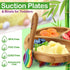 NutriChef Baby and Toddler plate - silicon suction, 3 compartment, Non-toxic All-natural Bamboo Baby Food plate (Rainbow)...